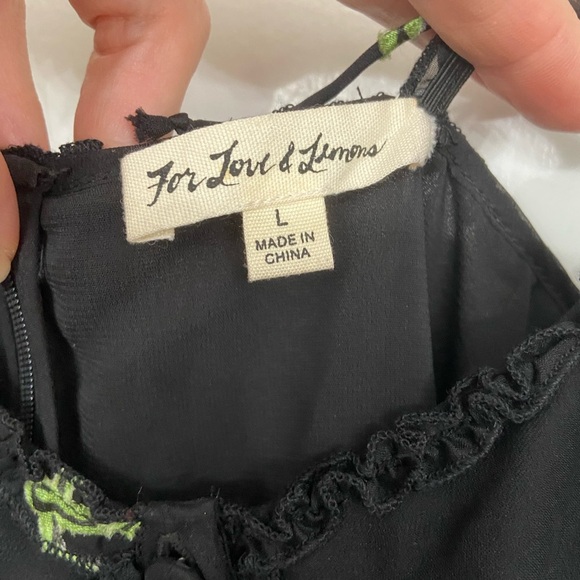 For Love & Lemons Cherry Twist Tank Mini Dress Cherry Burnout Black Size Large - Picture 5 of 9